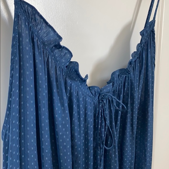 Blue dot jacquard dress - Picture 2 of 5